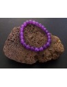 Bracelet agate violet pierres boules facettées 8 mm