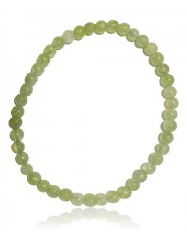 Bracelet jade néphrite pierres boules 4 mm