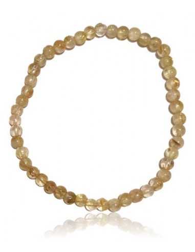 Bracelet pierre citrine boules 4 mm