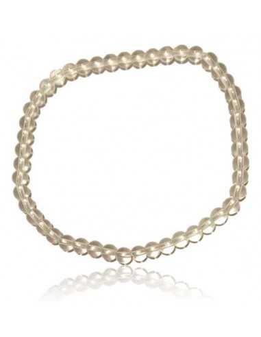 Bracelet cristal de roche pierres boules 4 mm