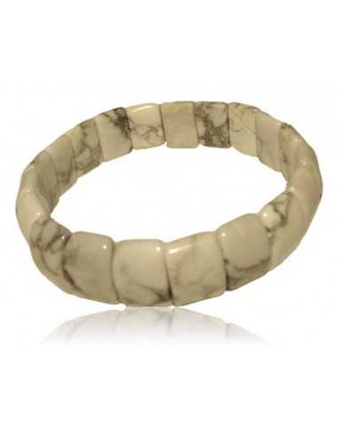 Bracelet howlite pierres carrées manchette