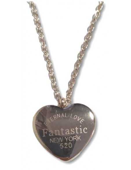 Collier acier inoxydable 316L doré pendentif coeur " Eternel Love"