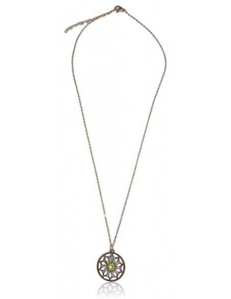 Collier acier inoxydable pendentif mandala couleur