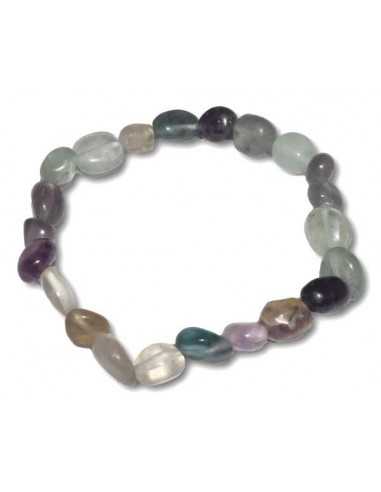 Bracelet fluorite pierres moulées difformes