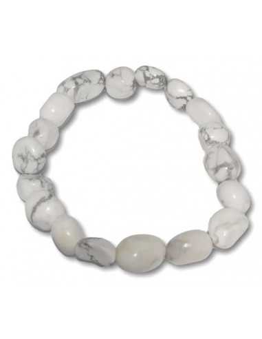 Bracelet howlite haute qualité pierres moulées difformes