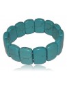 Bracelet turquoise de synthèse pierres carrées