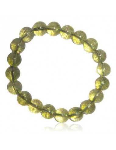 Bracelet Peridot pierres boules 10 mm