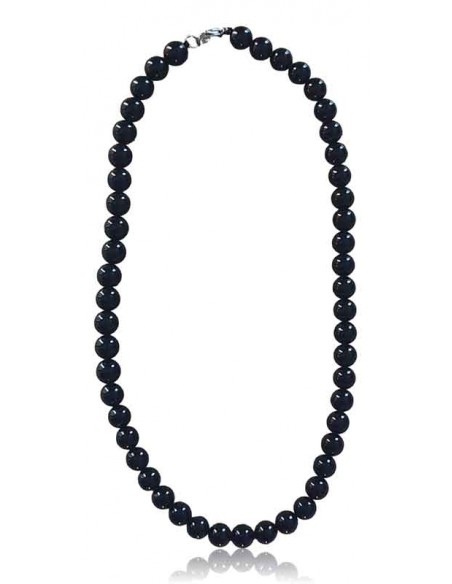 Collier perles noires  Bijoux en pierre naturelle