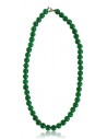 Collier jade vert pierres boules 10 mm