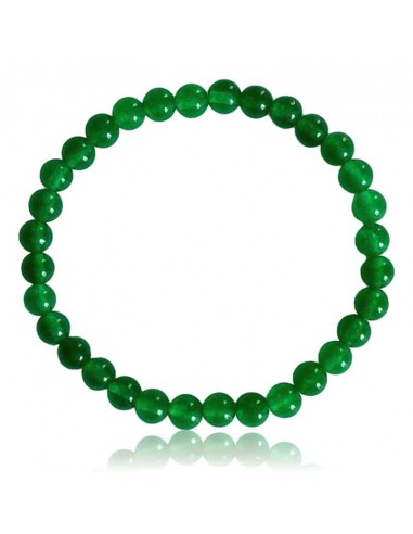 Bracelet jade verte pierres boules 6 mm