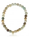 Bracelet amazonite givrée pierres boules 6 mm