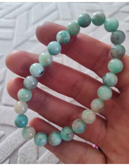 Bracelet amazonite pierres boules 8 mm